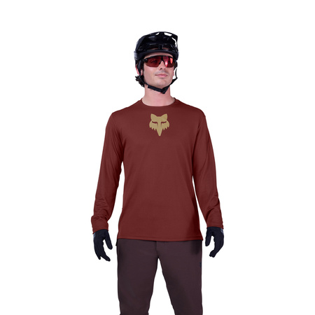 Koszulka Rowerowa Z Długim Rękawem Fox Ranger Head Rust