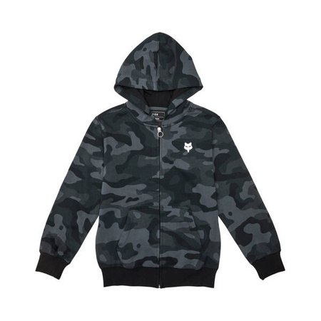 Bluza Z Kapturem Na Zamek FOX Junior FOX Head Black Camo 