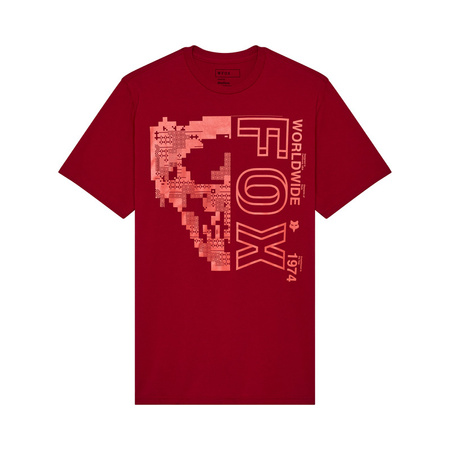 T-Shirt Fox Image Skull Prem Cardinal 