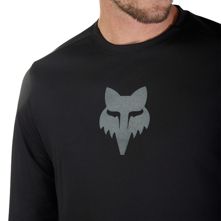Koszulka Rowerowa Z Długim Rękawem Fox Ranger Head Black