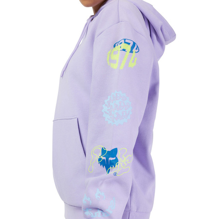 Bluza Z Kapturem Fox Lady Hello Future Fleece Po Lilac
