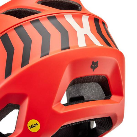 Kask Rowerowy Fox Junior Proframe Nace Orange Flame dziecięcy full face